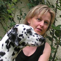 Birgit Schilling mit Dalmatiner Dela